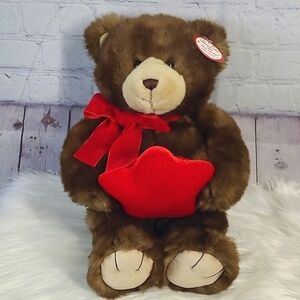 GUND 19" Classic Brown Teddy Bear Red Ribbon & Star Plush Stuffed Animal Toy